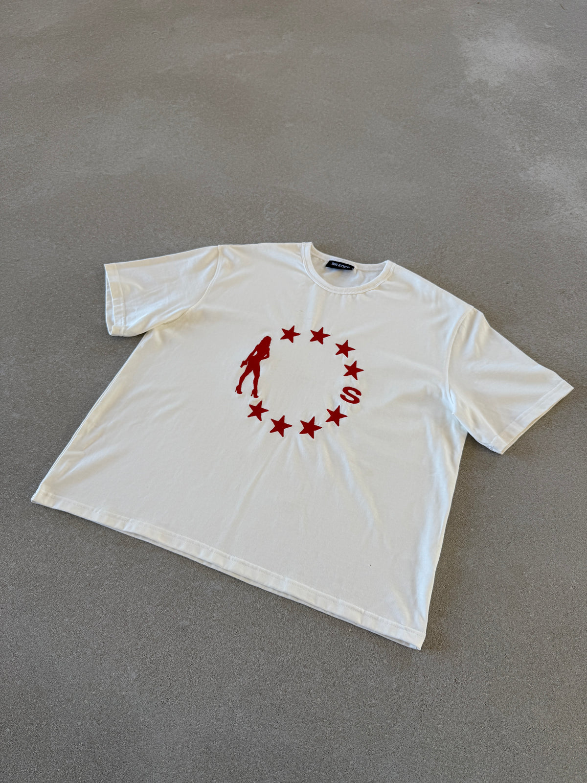 Star Tee Off White/Red